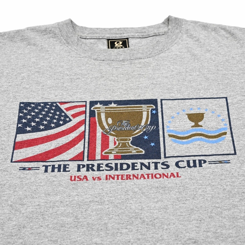 Presidents Cup USA vs International Golf Men's‎ Long Sleeve T Shirt Gray Large